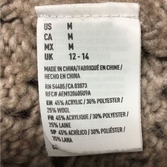 American Eagle Women’s V Neck Loose Knit Wool Blend Sweater, size M - Picture 9 of 11